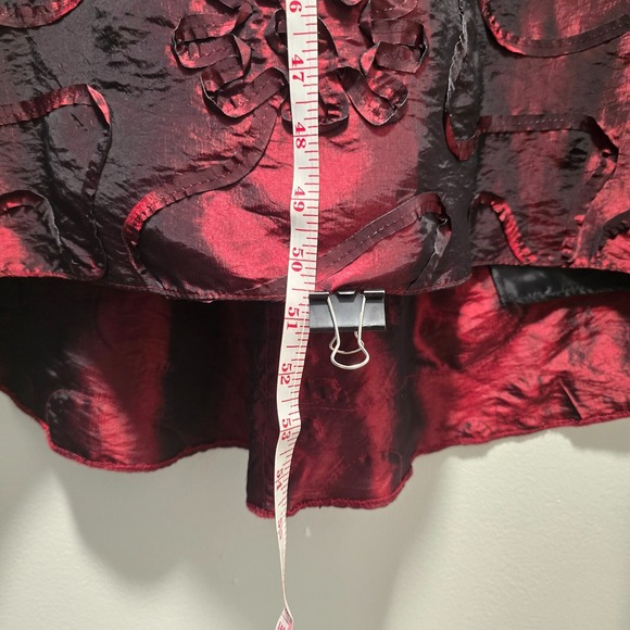 Vintage Jessica McClintock Burgundy Strapless Gown 90s Formal Prom Dress L 16–18 - Picture 13 of 16